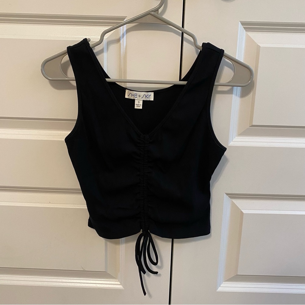 Cinched tie crop top